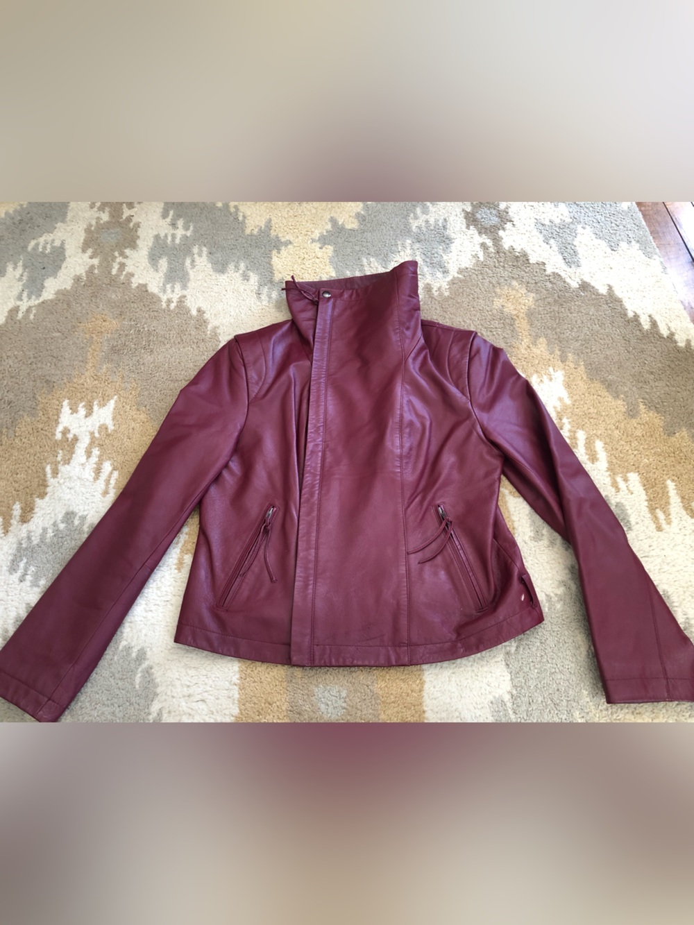 Newport News Vintage Genuine Leather Dark Red Jacket Women’s Sz 12 Gorgeous!